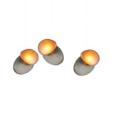 Pebble Linear 3 Pendant Light: A + Slate + Citrine + White Sandtex