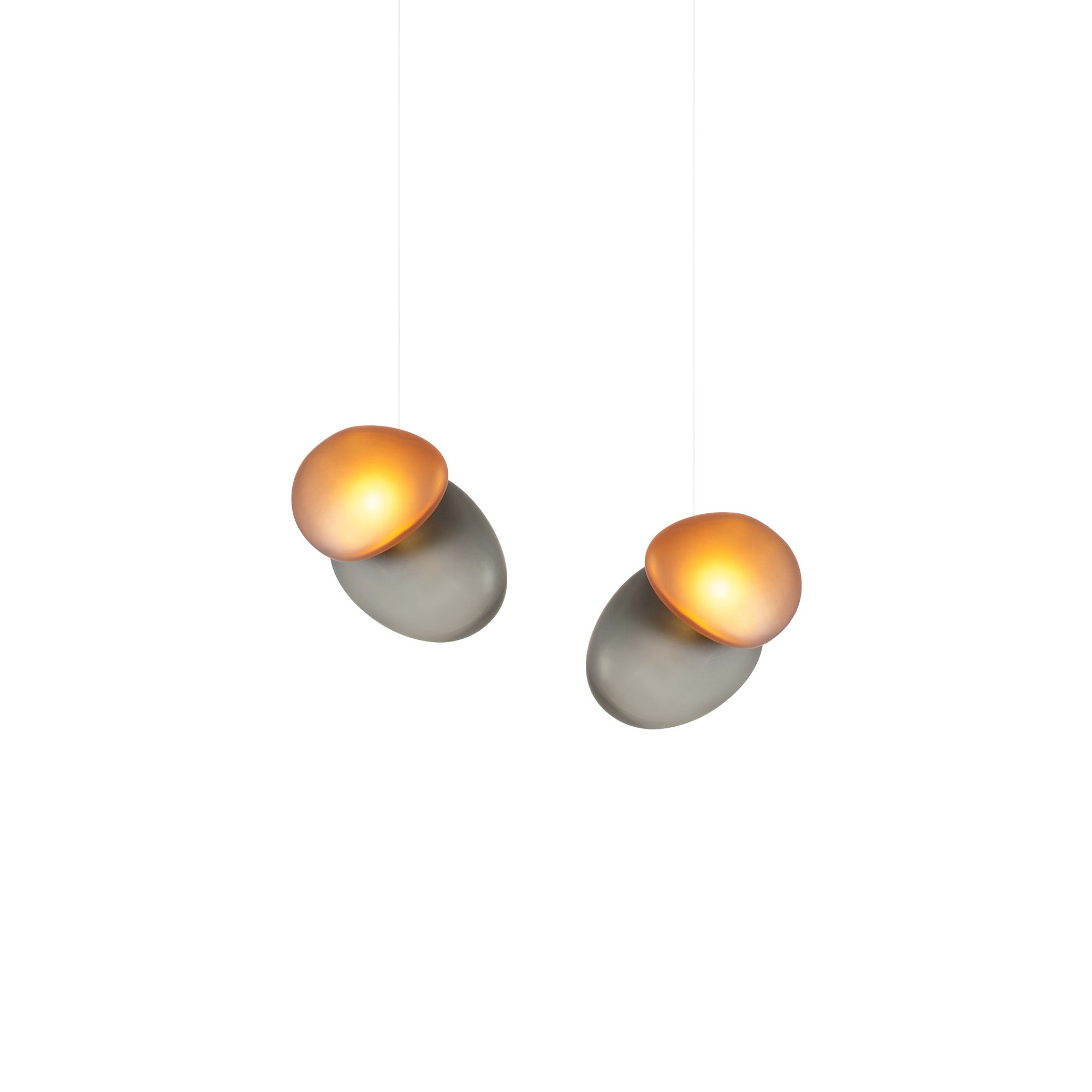 Pebble Linear 2 Pendant Light: A + Slate + Citrine + White Sandtex