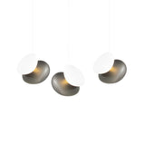 Pebble Linear 3 Pendant Light: A + Slate + Pearl + White Sandtex