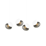 Pebble Linear 4 Pendant Light: A + Slate + Pearl + White Sandtex