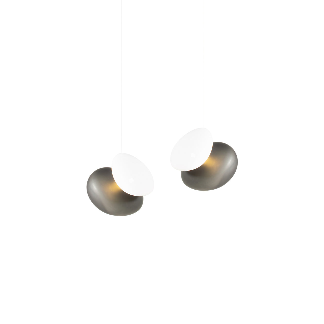 Pebble Linear 2 Pendant Light: A + Slate + Pearl + White Sandtex