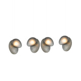 Pebble Linear 4 Pendant Light: A + Slate + Slate + White Sandtex