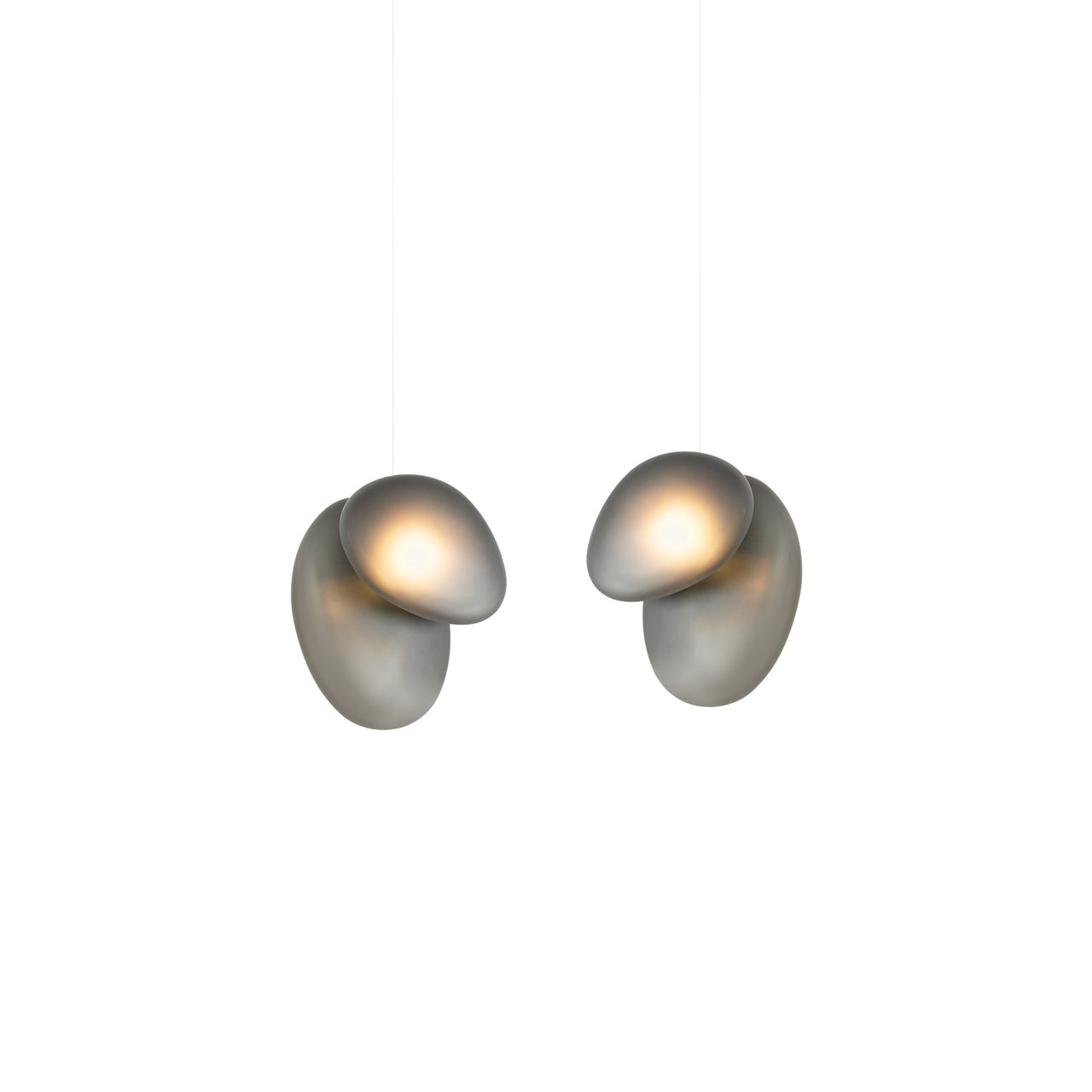 Pebble Linear 2 Pendant Light: A + Slate + Slate + White Sandtex