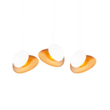Pebble Linear 3 Pendant Light: B + Citrine + Pearl + White Sandtex