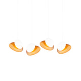 Pebble Linear 4 Pendant Light: B + Citrine + Pearl + White Sandtex