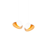 Pebble Linear 2 Pendant Light: B + Citrine + Pearl + White Sandtex
