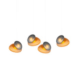 Pebble Linear 4 Pendant Light: B + Citrine + Slate + White Sandtex