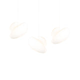 Pebble Linear 3 Pendant Light: B + Pearl + Pearl + White Sandtex