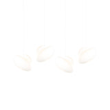 Pebble Linear 4 Pendant Light: B + Pearl + Pearl + White Sandtex