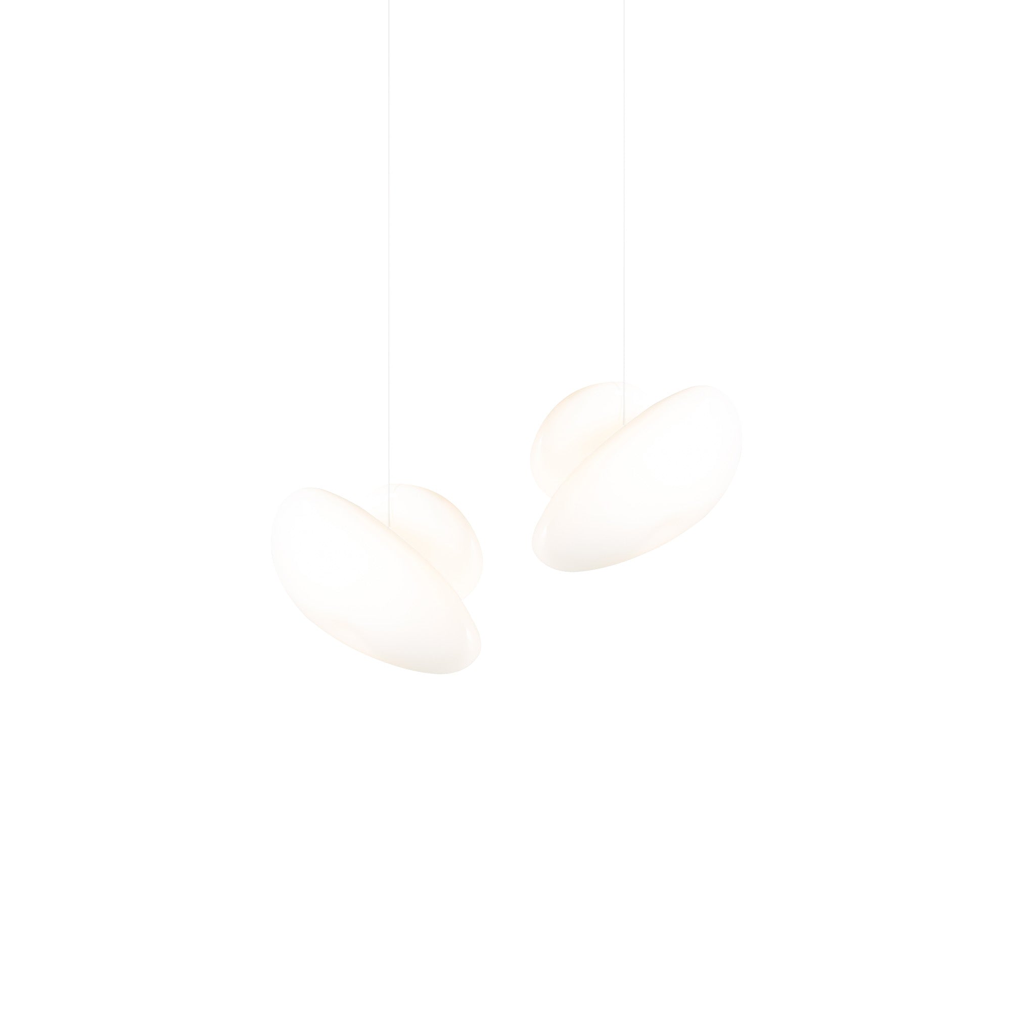 Pebble Linear 2 Pendant Light: B + Pearl + Pearl + White Sandtex