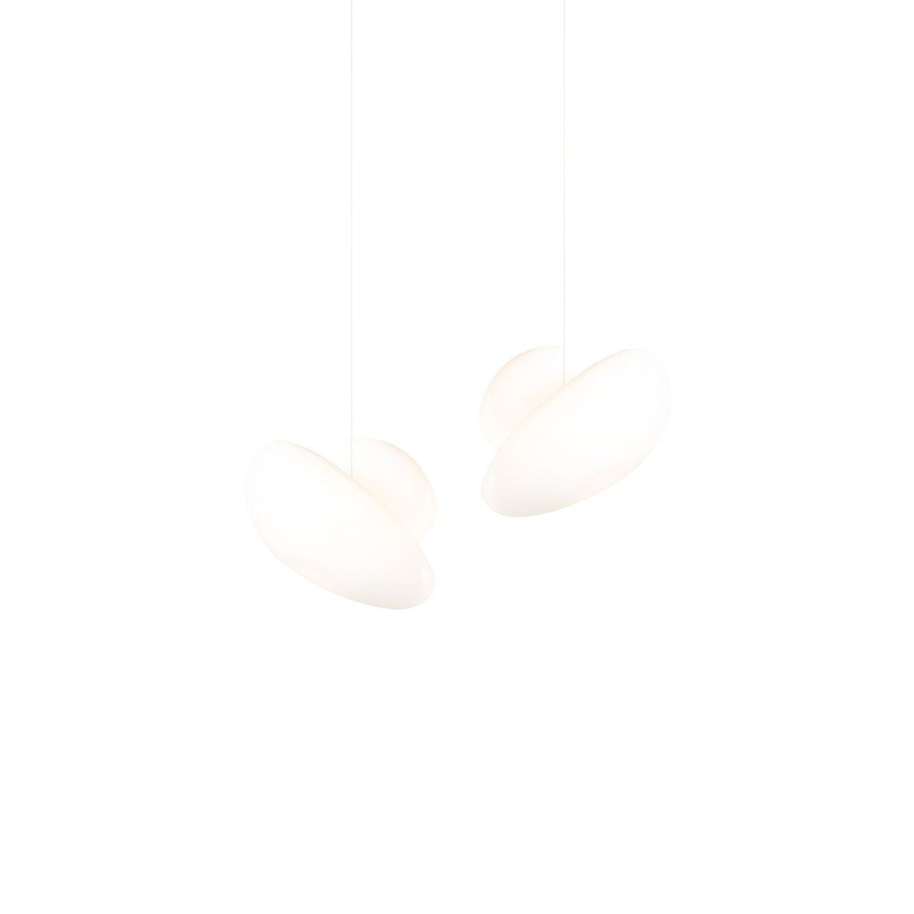 Pebble Linear 2 Pendant Light: B + Pearl + Pearl + White Sandtex