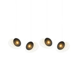 Pebble Linear 4 Pendant Light: B + Pearl + Slate + White Sandtex