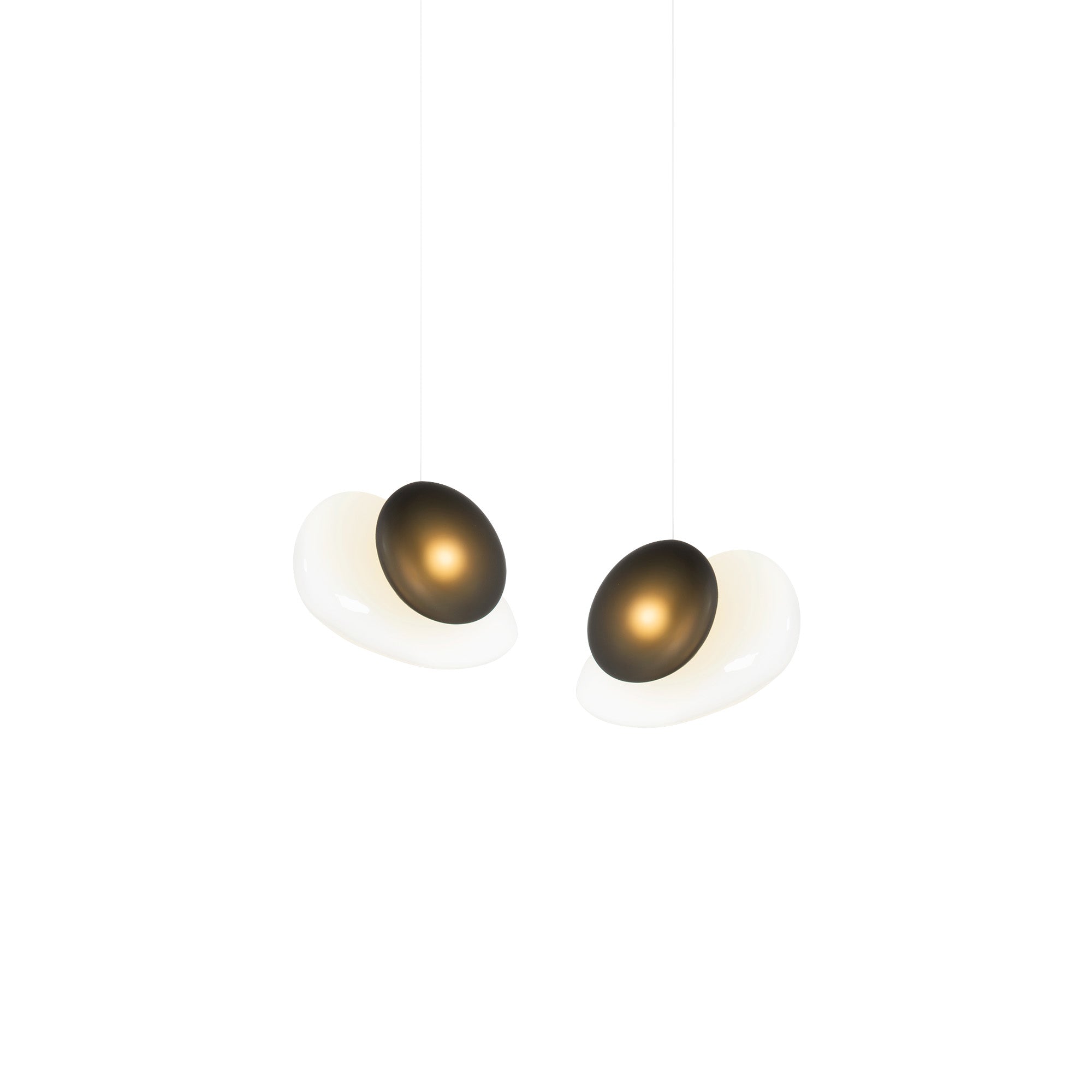 Pebble Linear 2 Pendant Light: B + Pearl + Slate + White Sandtex