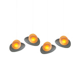 Pebble Linear 4 Pendant Light: B + Slate + Citrine + White Sandtex