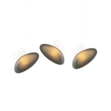 Pebble Linear 3 Pendant Light: B + Slate + Pearl + White Sandtex