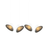 Pebble Linear 4 Pendant Light: B + Slate + Pearl + White Sandtex
