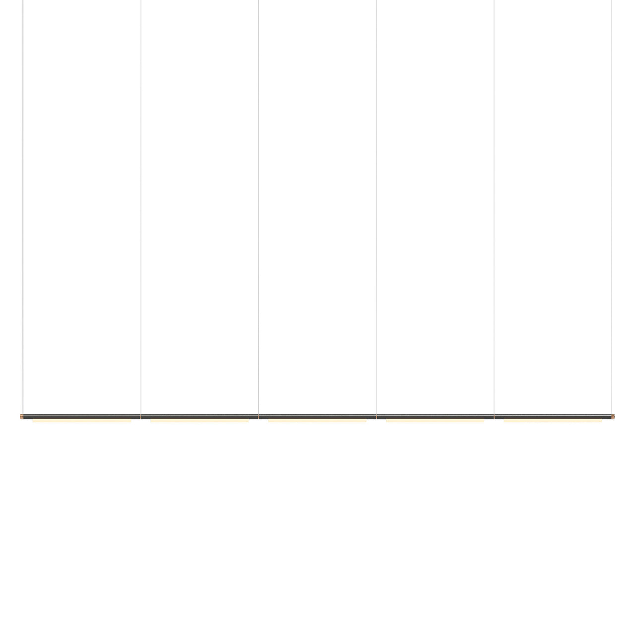Pipeline 125.5 Linear Pendant Light: Black + Copper
