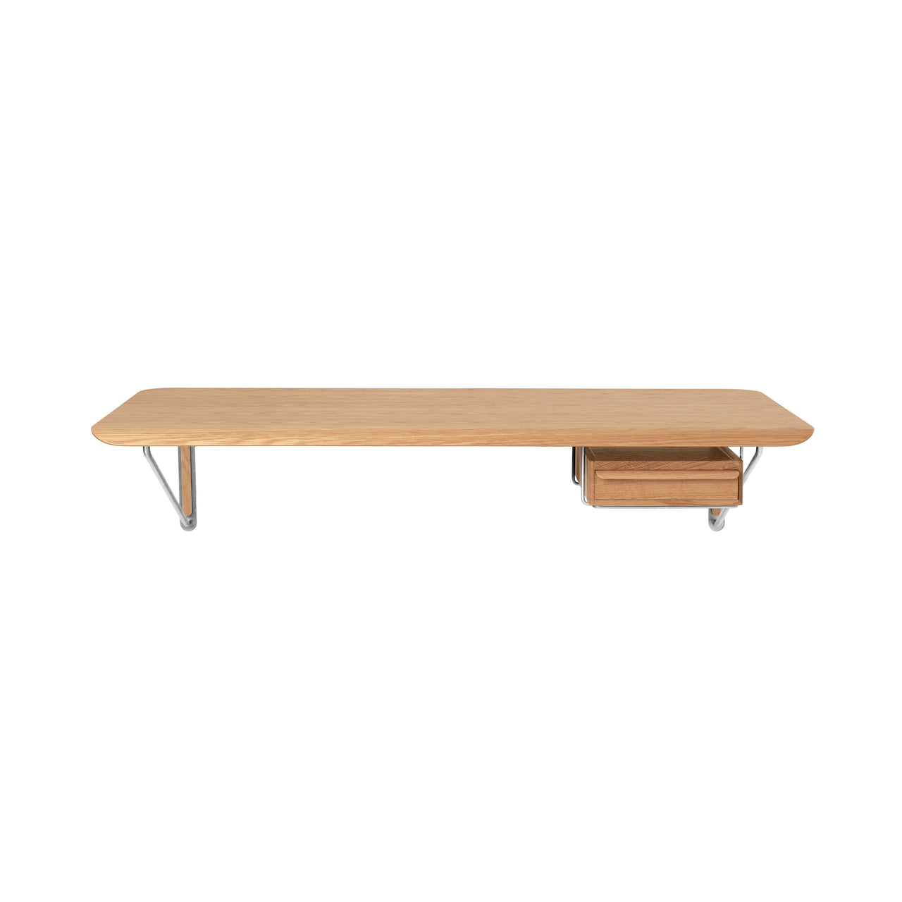 AB019 Wall Desk: Lacquered Oak + With Drawer