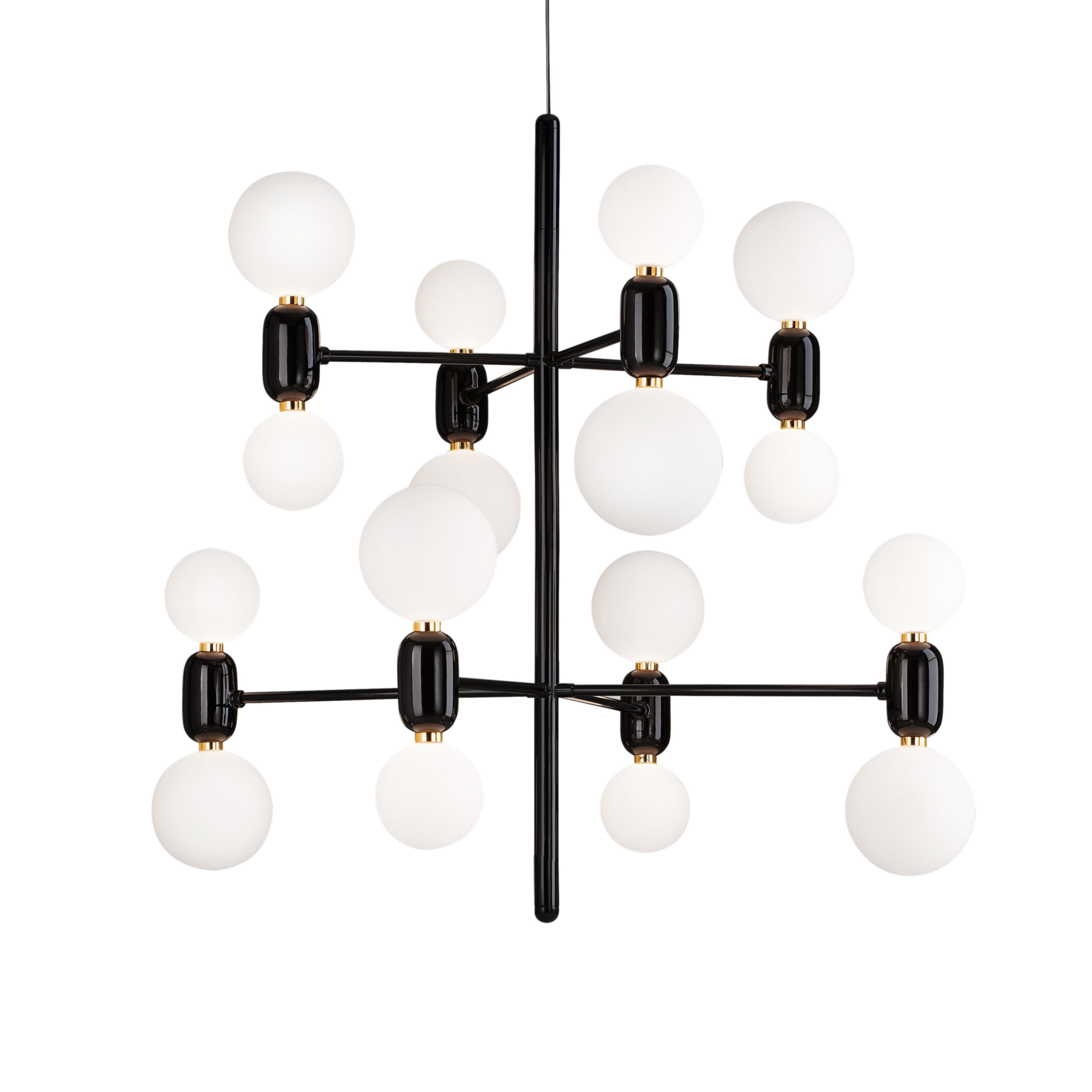 Aballs Chandelier Hanging Lamp: 8 + Black