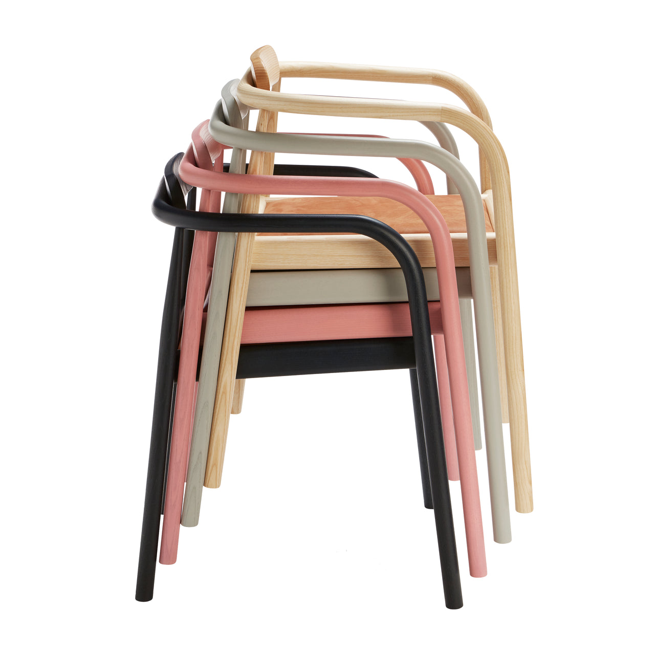 Ahm Chair: Upholstered + Natural Ash + Ash Grey + Jaipur + Black
