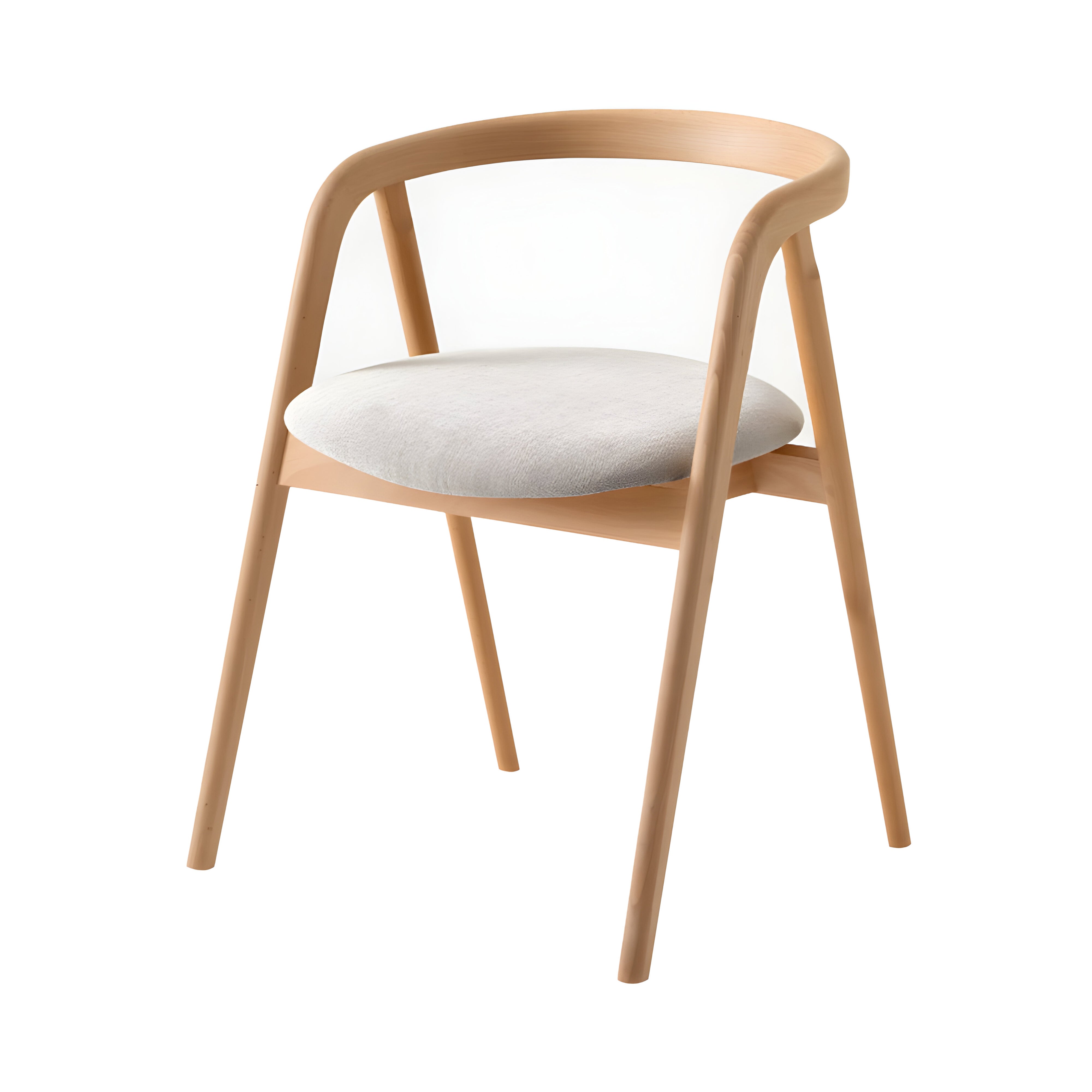 Shika Armchair: Seat Upholstered + Beech