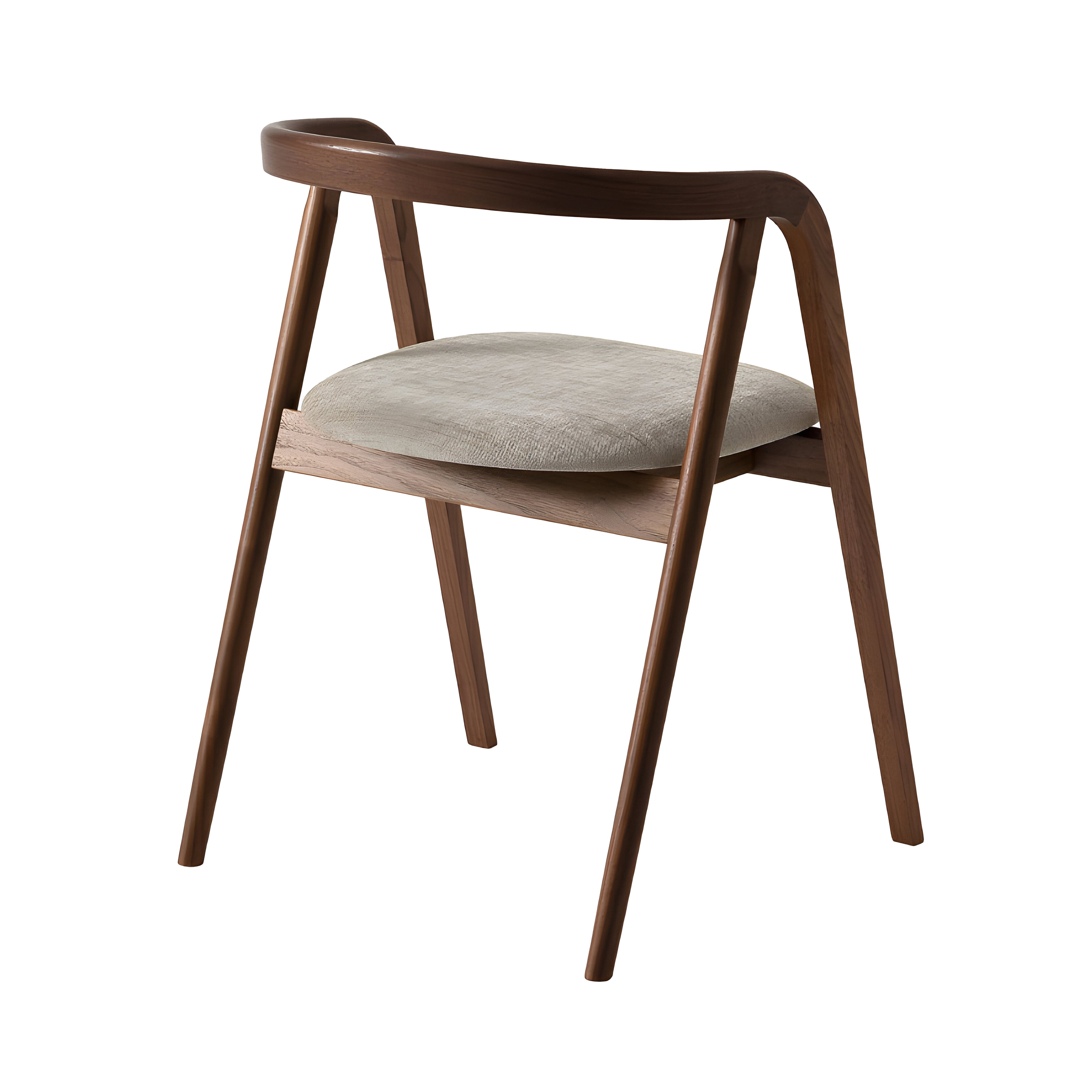 Shika Armchair: Seat Upholstered + Walnut