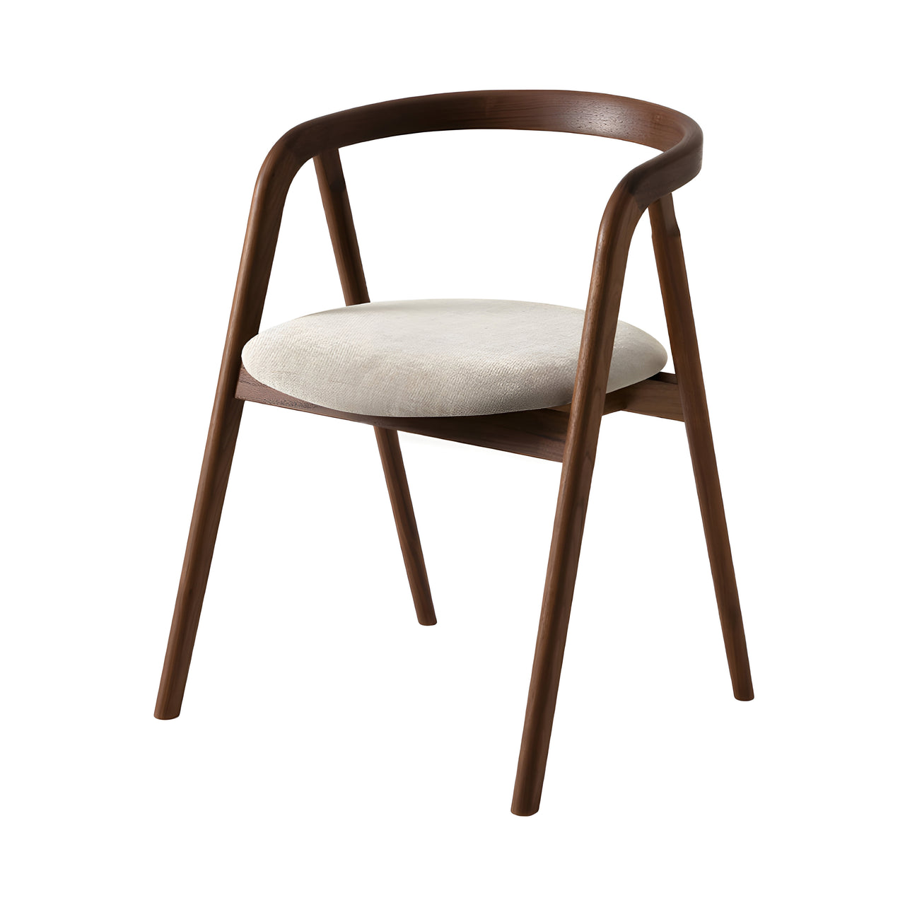 Shika Armchair: Seat Upholstered + Walnut
