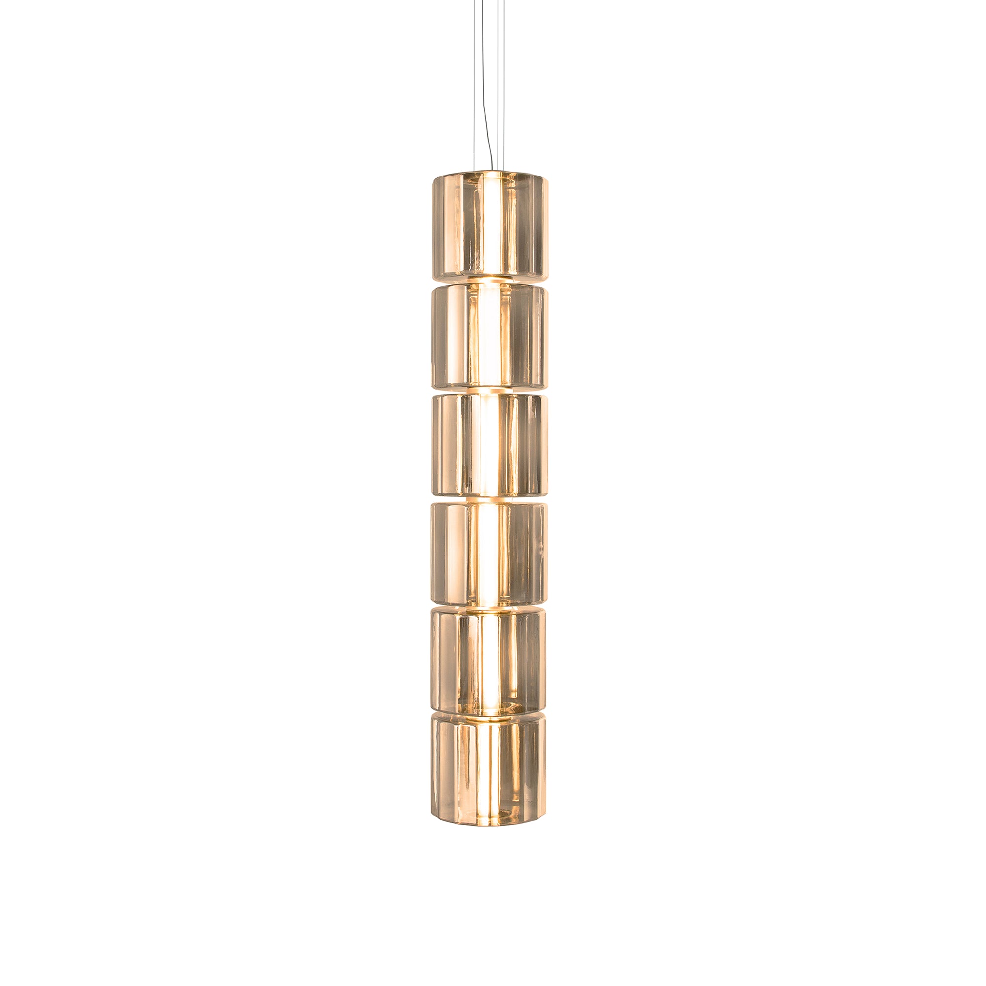 Column 300 Vertical Pendant: 6 Units + Amber