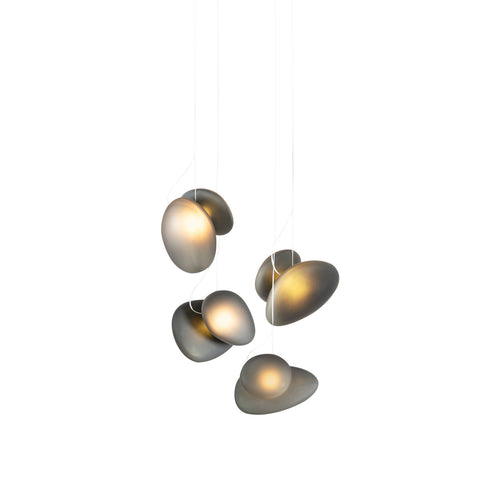 Pebble Chandelier 4: Double Helix + Slate