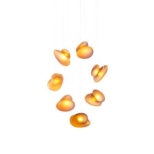 Pebble Chandelier 7: Double Helix + Citrine