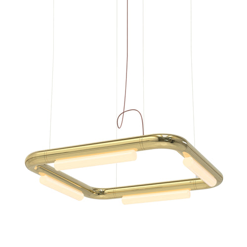 Pipeline CM5 Pendant Light: Brass + Brass