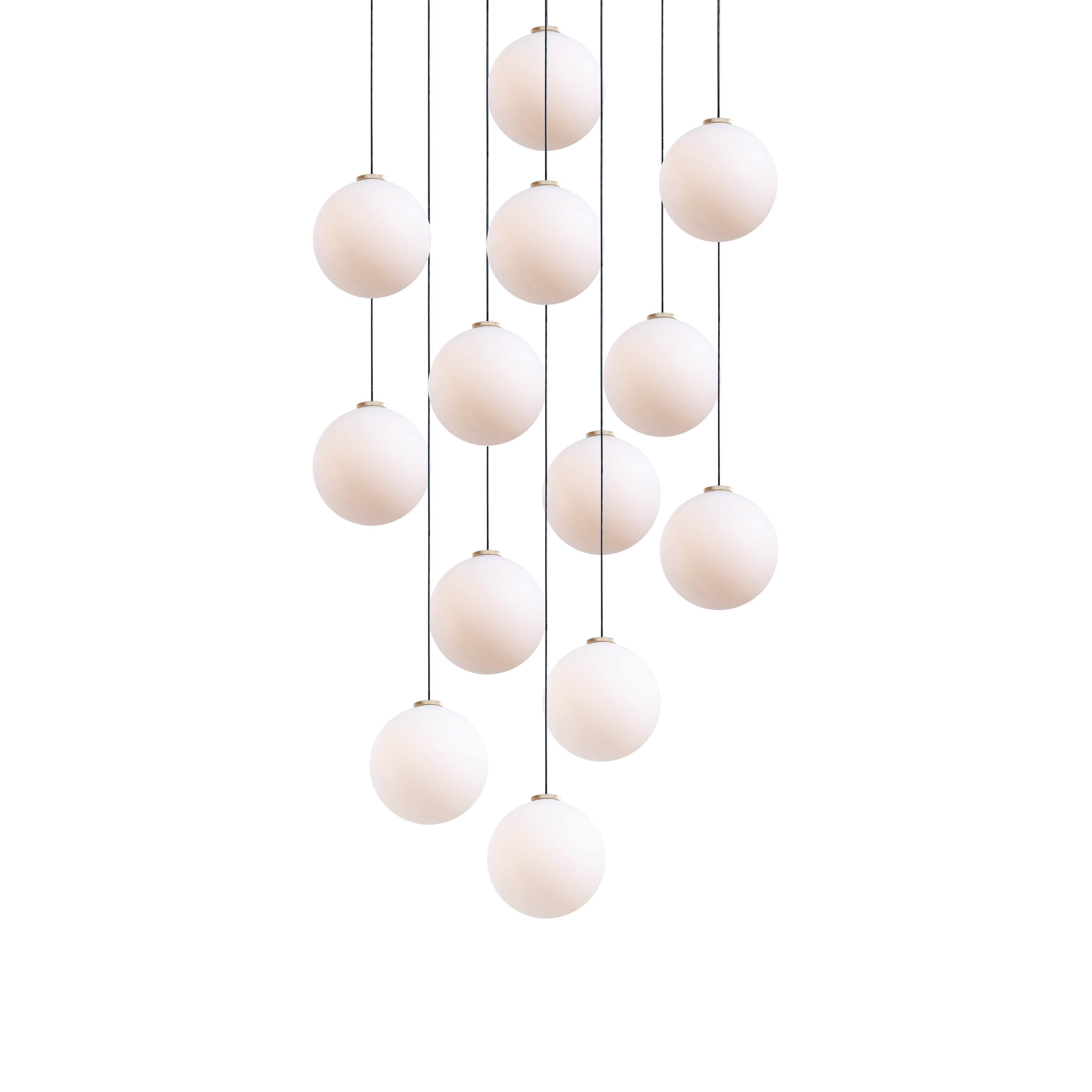 Glass 120. 13 Chandelier: Brushed Brass