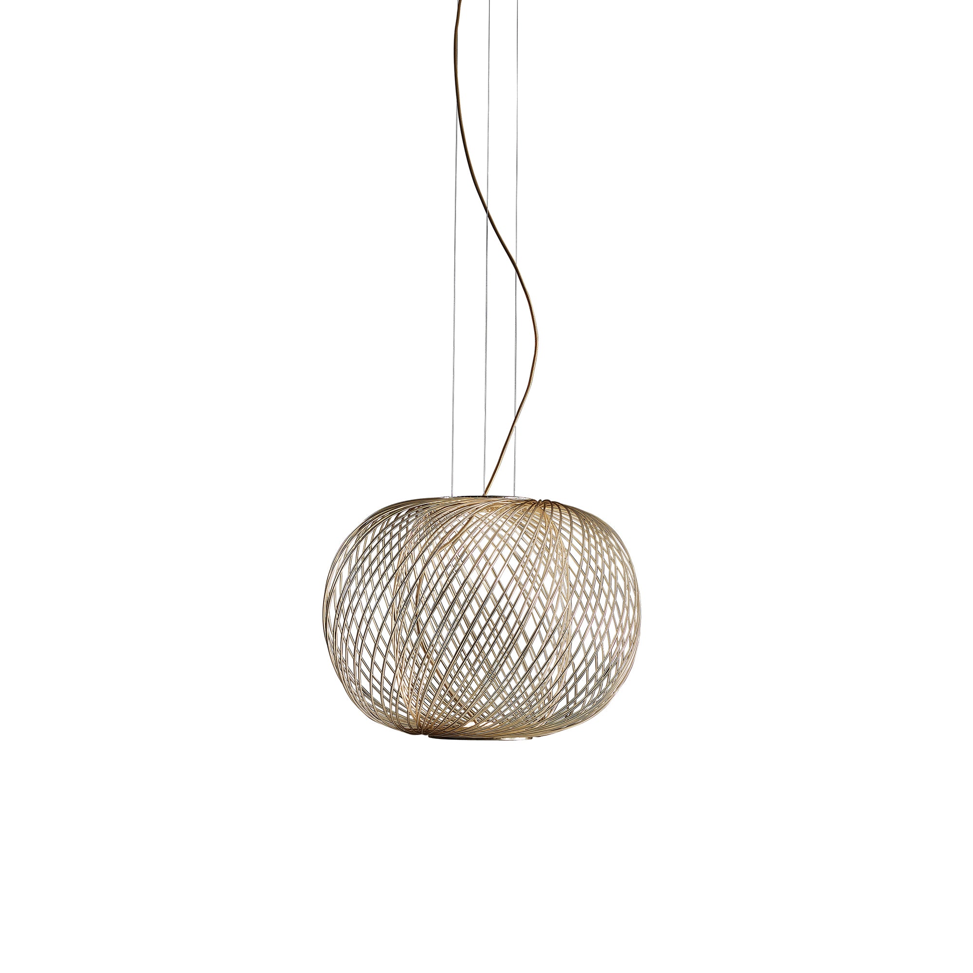 Anwar Hanging Lamp: Medium + Golden Matt