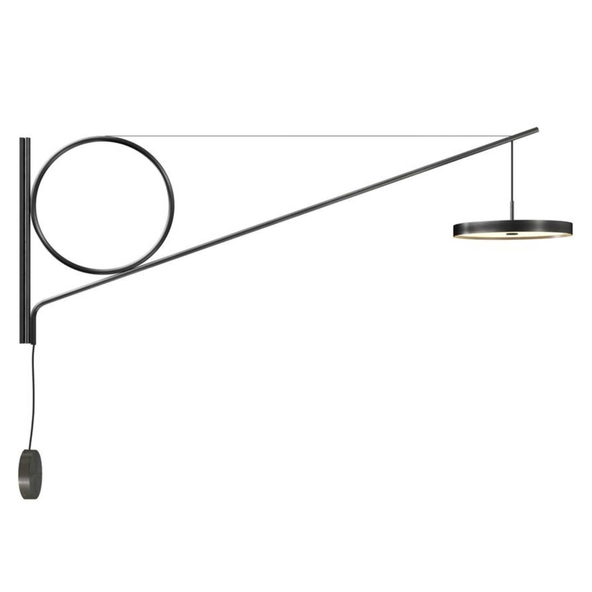 Cercle & Trait Wall Lamp: Main Connection + Satin Graphite