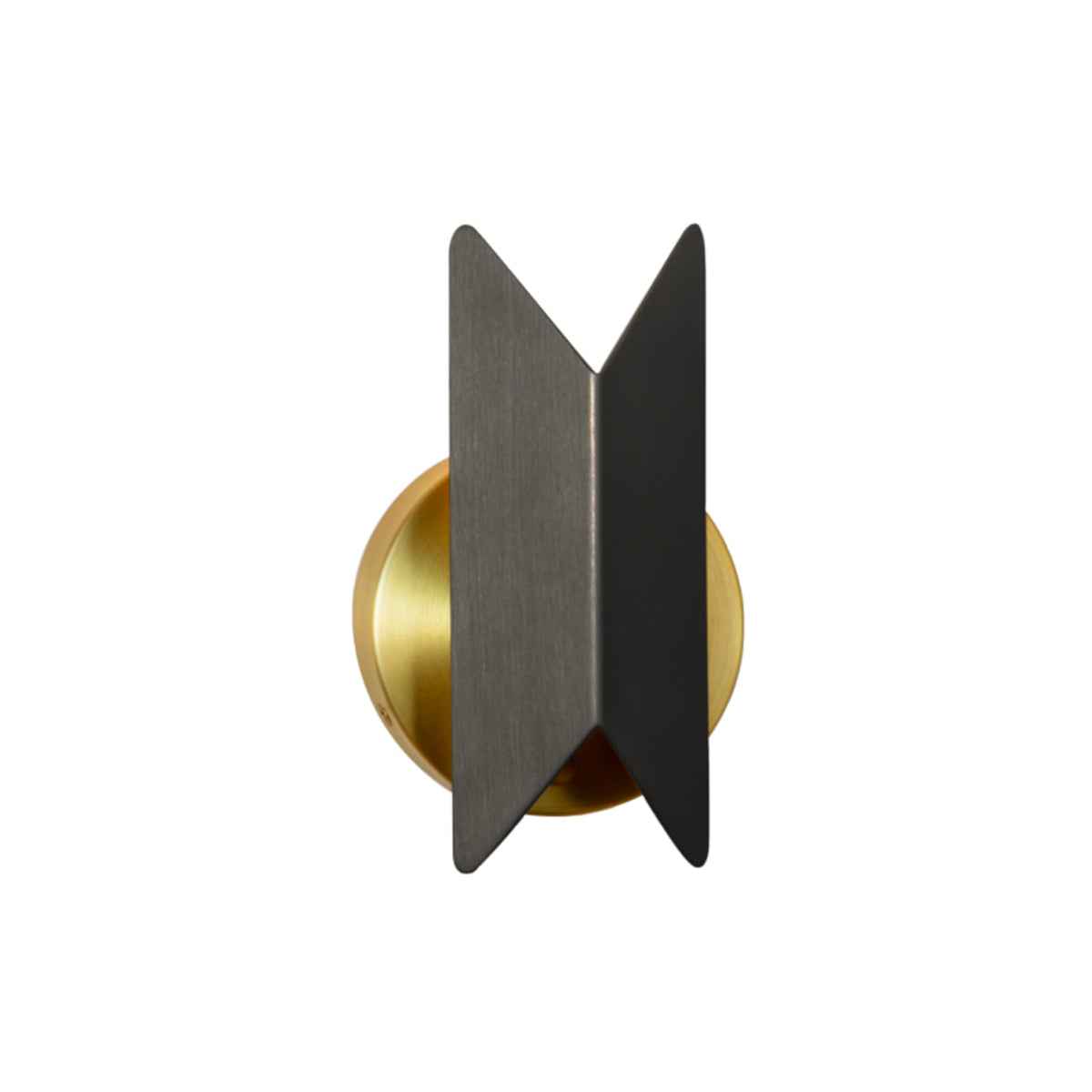 Pirouette Wall Light: V1 + Satin Graphite + Satin Brass 