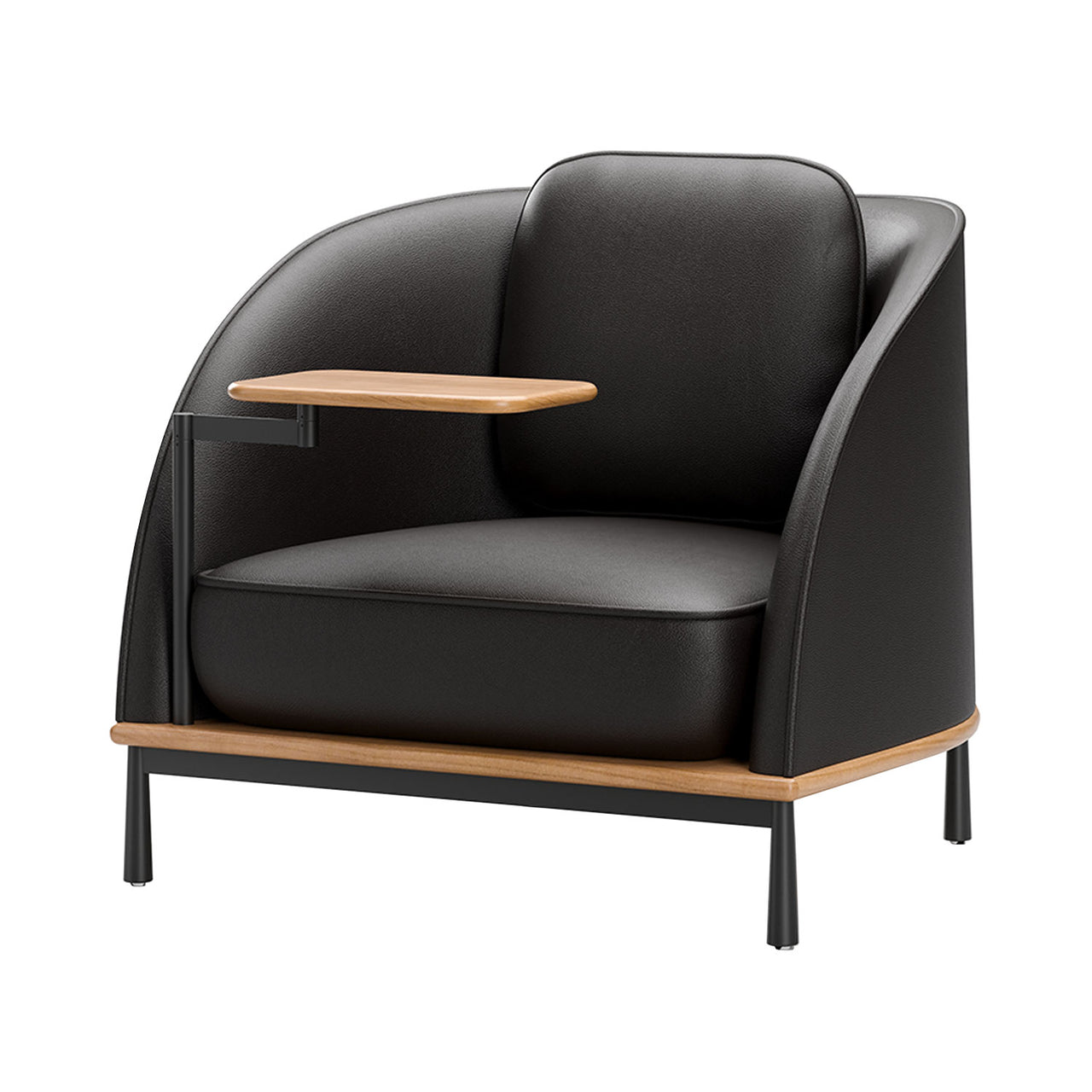 Arc Lounge Chair with Tablet: Natural Oak