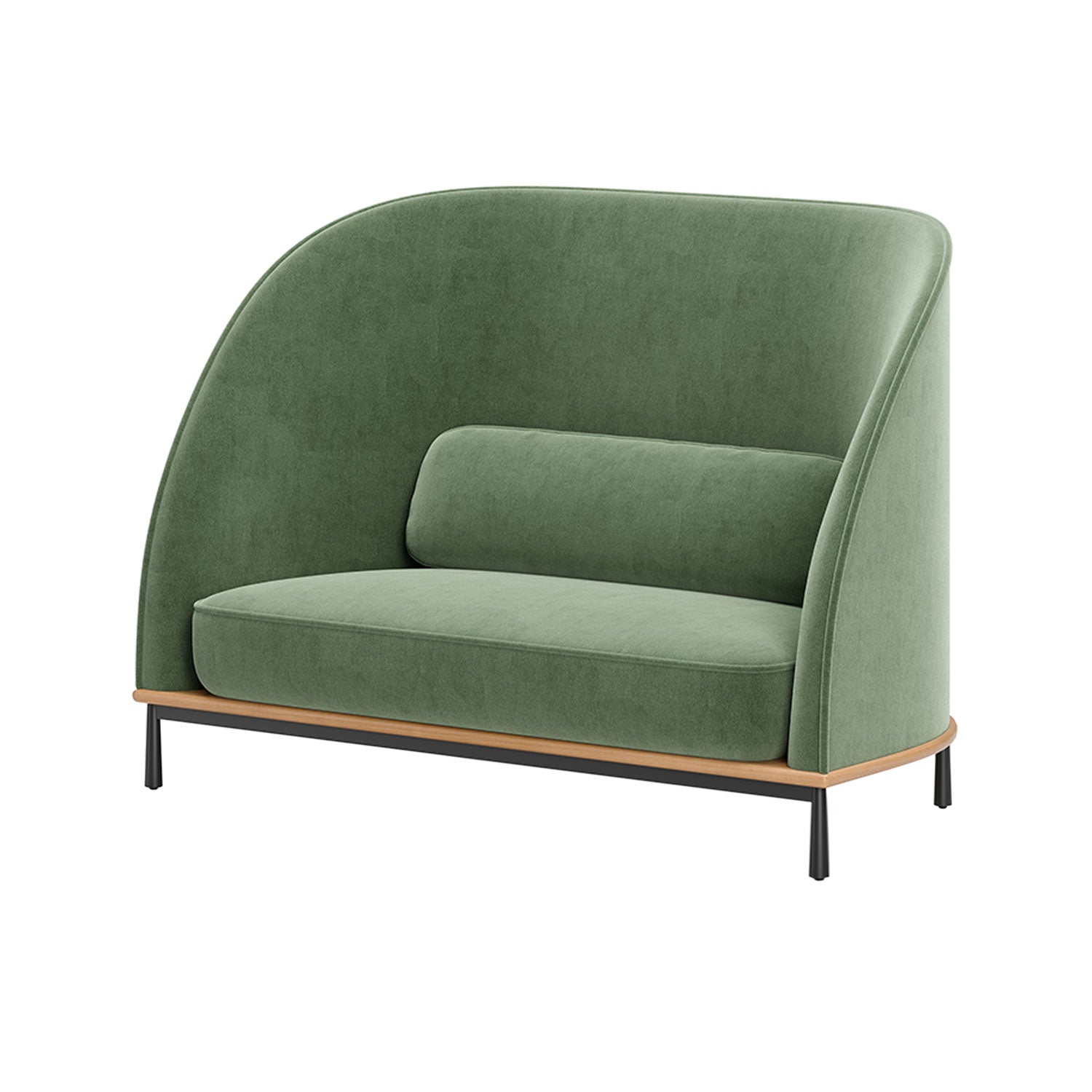 Arc Sofa Highback Love Seat: Natural Oak