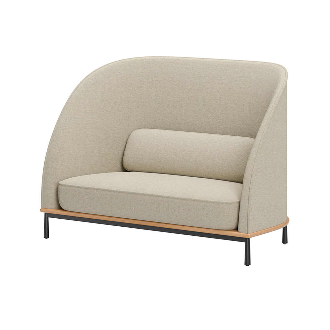 Arc Sofa Highback Love Seat: Natural Oak