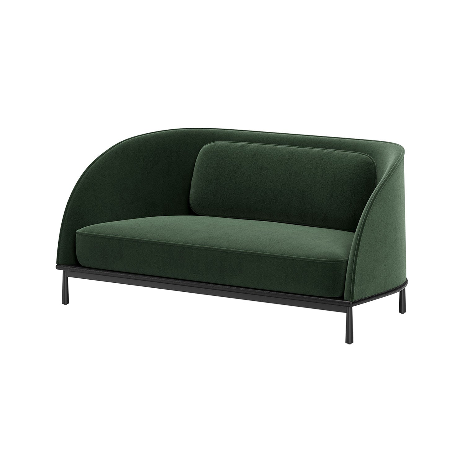 Arc Sofa Love Seat: Black Oak