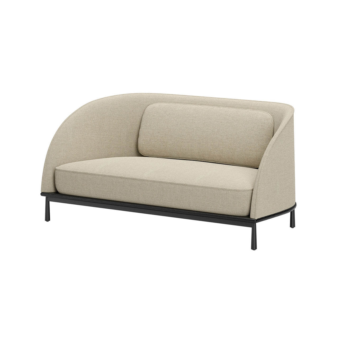 Arc Sofa Love Seat: Black Oak