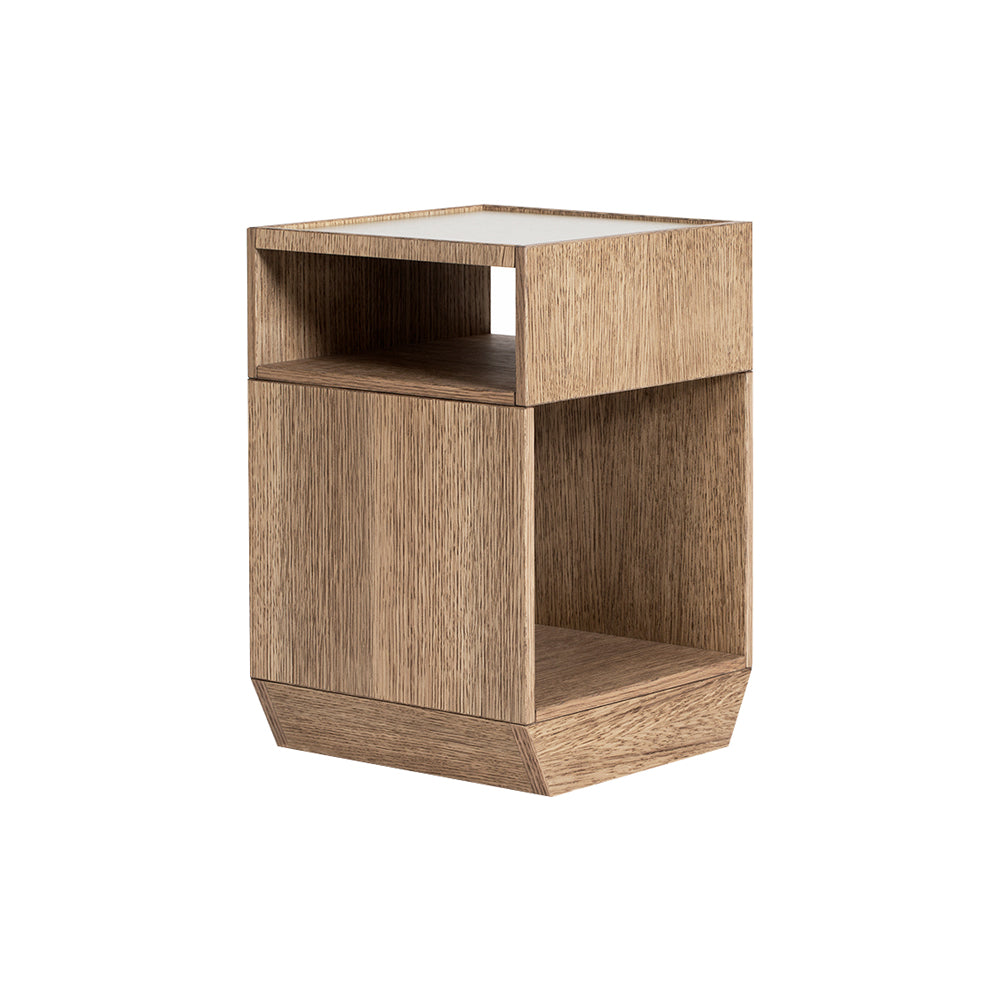 Pile Cabinet: Metal Top + Black Walnut Oak