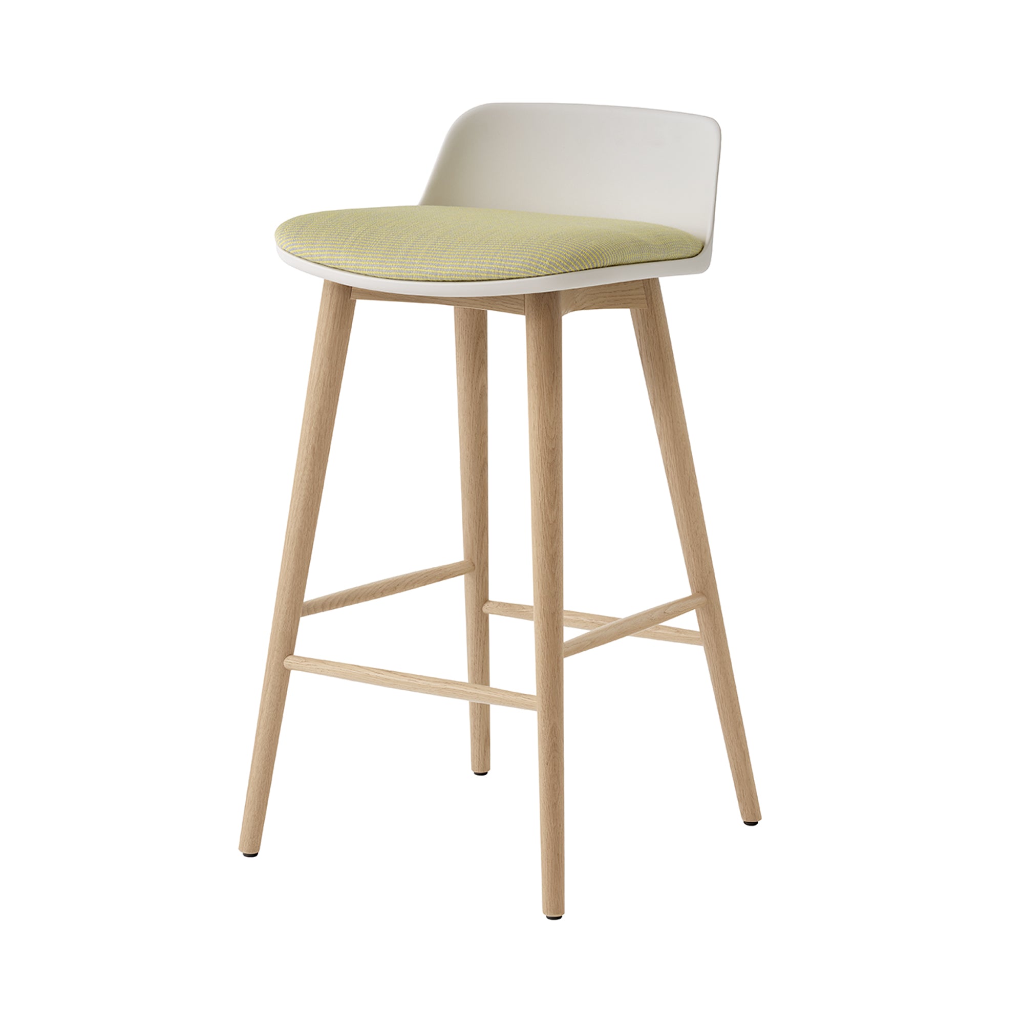 Rely Counter Low Backrest Chair: HW119 + Stone Grey + Oak