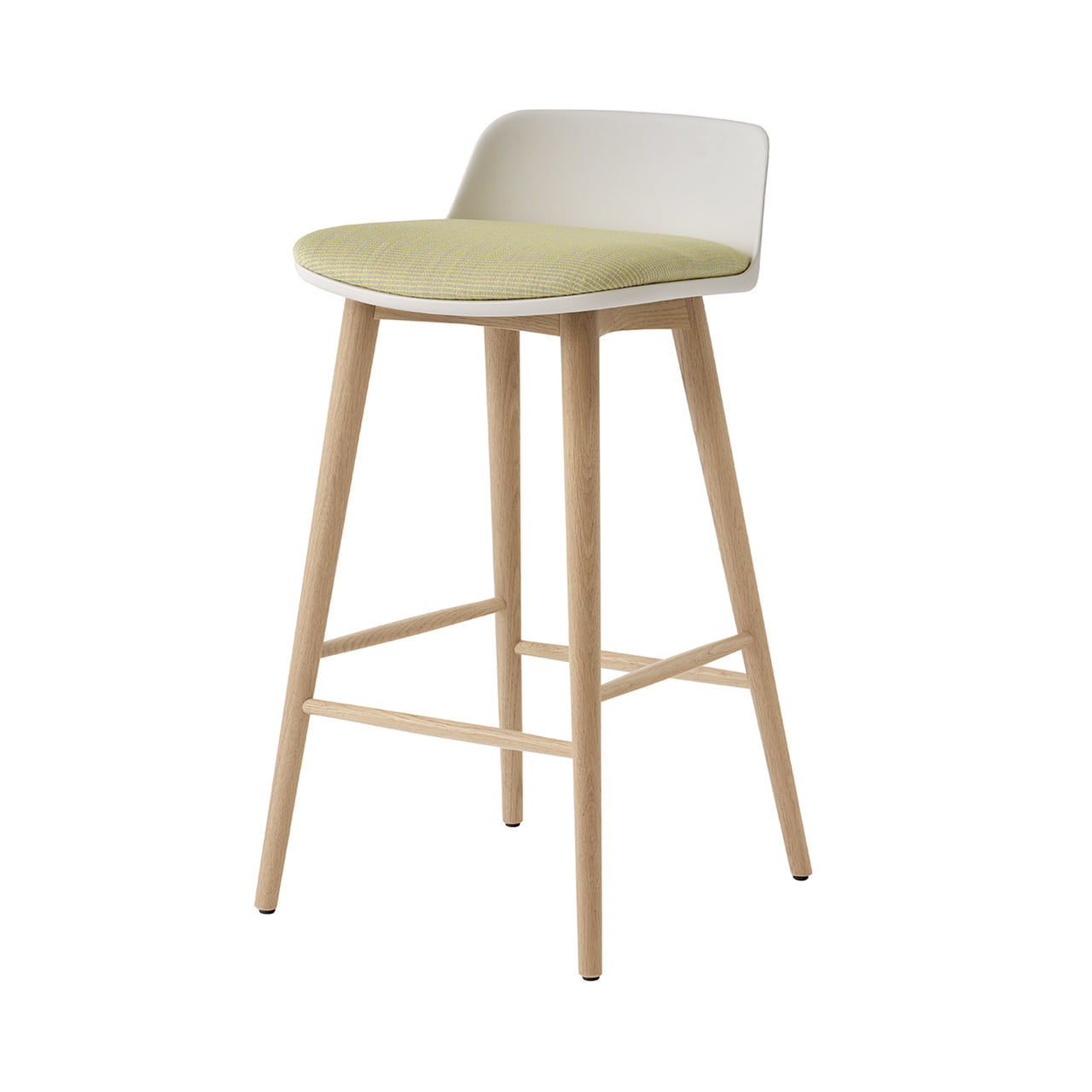 Rely Counter Low Backrest Chair: HW119 + Stone Grey + Oak