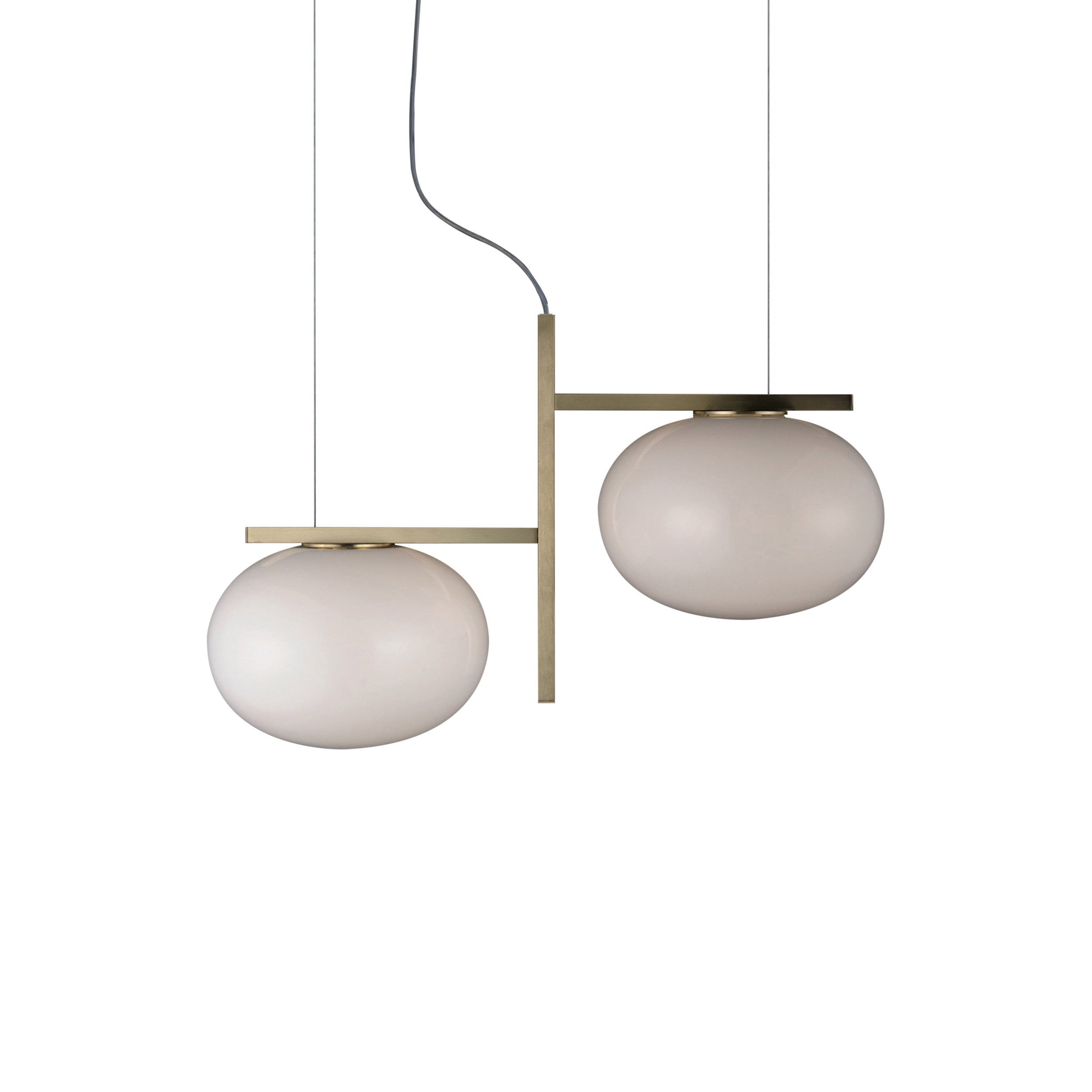 Alba Suspension Lamp: 2 + Satin Brass