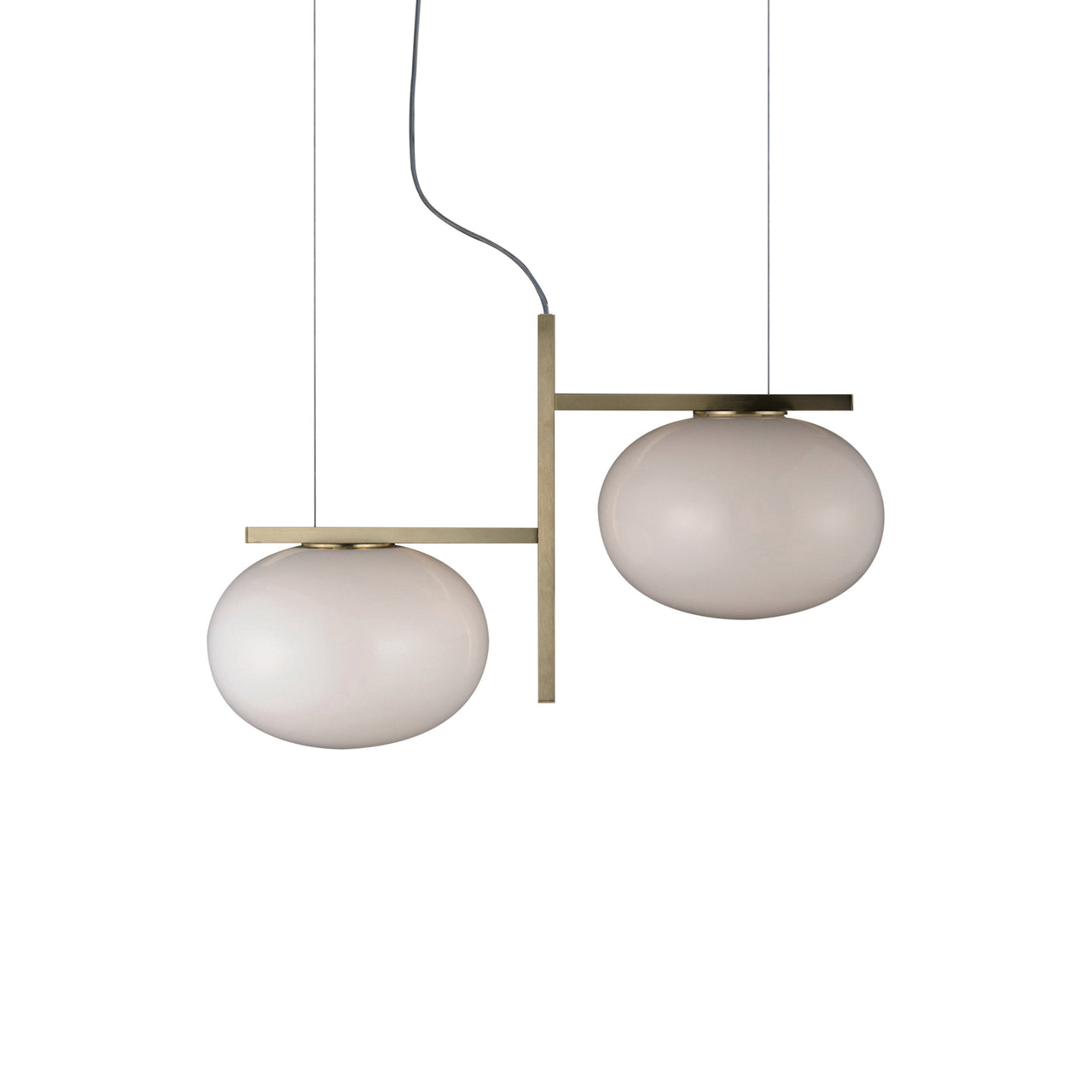 Alba Suspension Lamp: 2 + Satin Brass