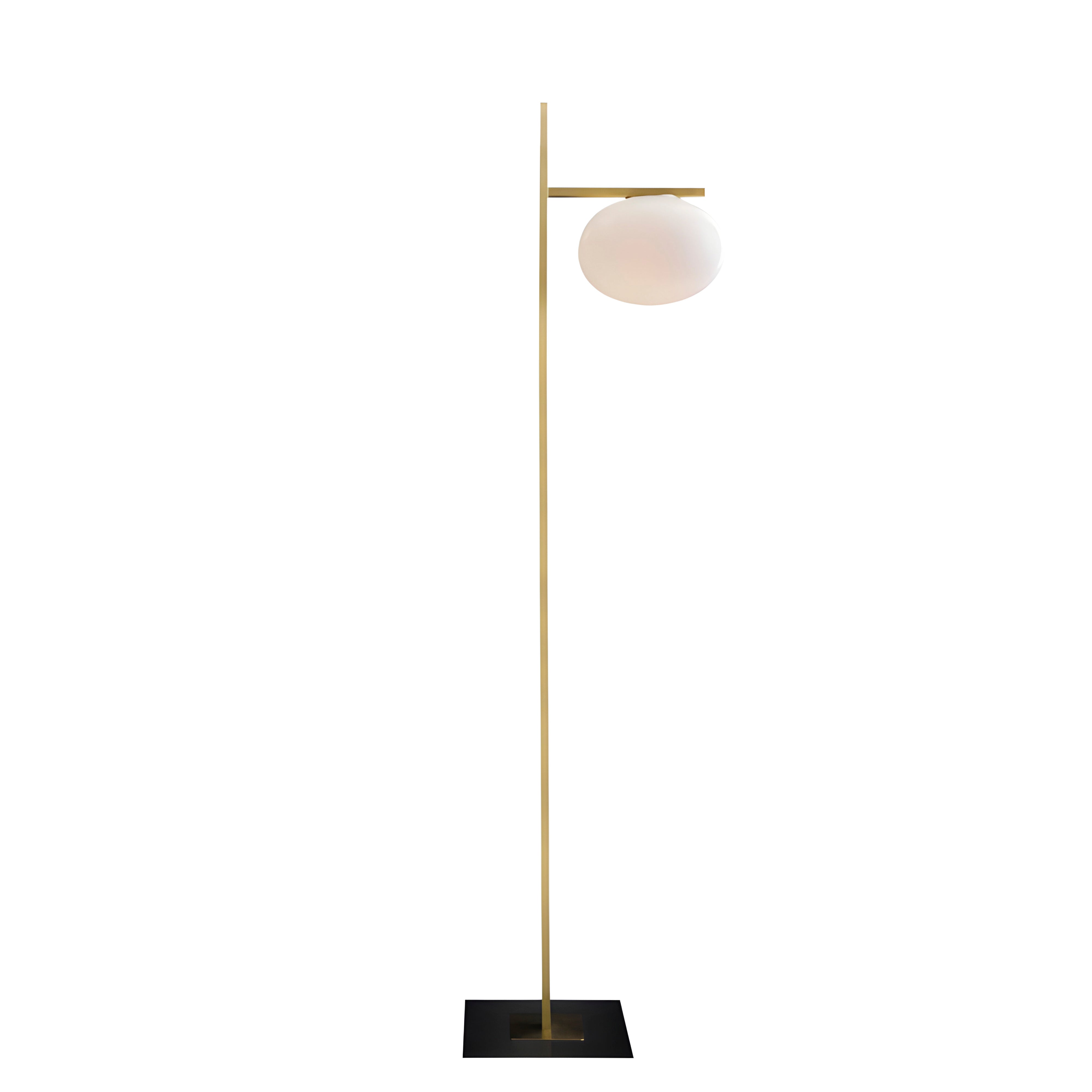 Alba Floor Lamp: 1 + Satin Brass