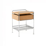 Alima Side Table: NDS3 + Chrome + Lacquered Oak