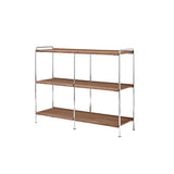 Alima Storage Shelving: NDS5 + Chrome + Lacquered Walnut