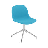 Fiber Side Chair: Swivel Base with Return + Recycled Shell + Upholstered + Polished Aluminum