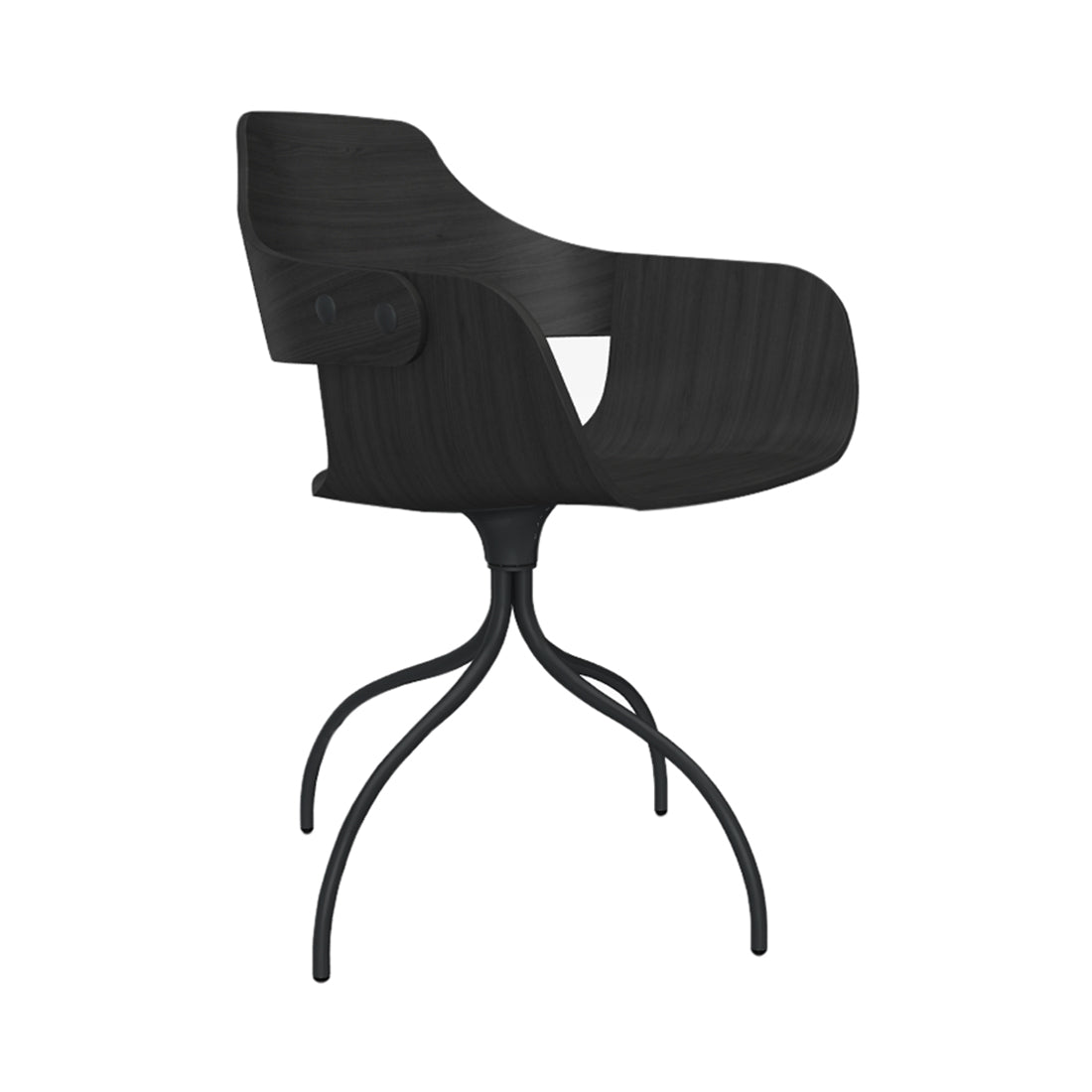 Showtime Chair with Swivel Base: Ash Stained Black + Anthracite Grey